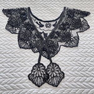 Vintage Victorian Style Black Beaded Evening Shoulder Capelet Wrap